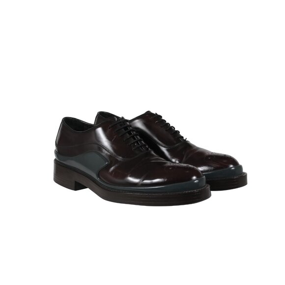 Prada Mens Derbys US 9 UK 8 Burgundy Leather Double Gray Midsole Chunky Oxfords main image 4